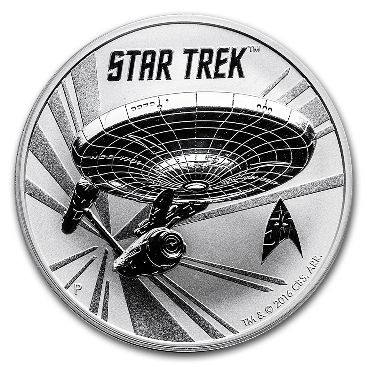 2016 Tuvalu 1 oz Silver Star Trek: Original U.S.S. Enterprise BU
