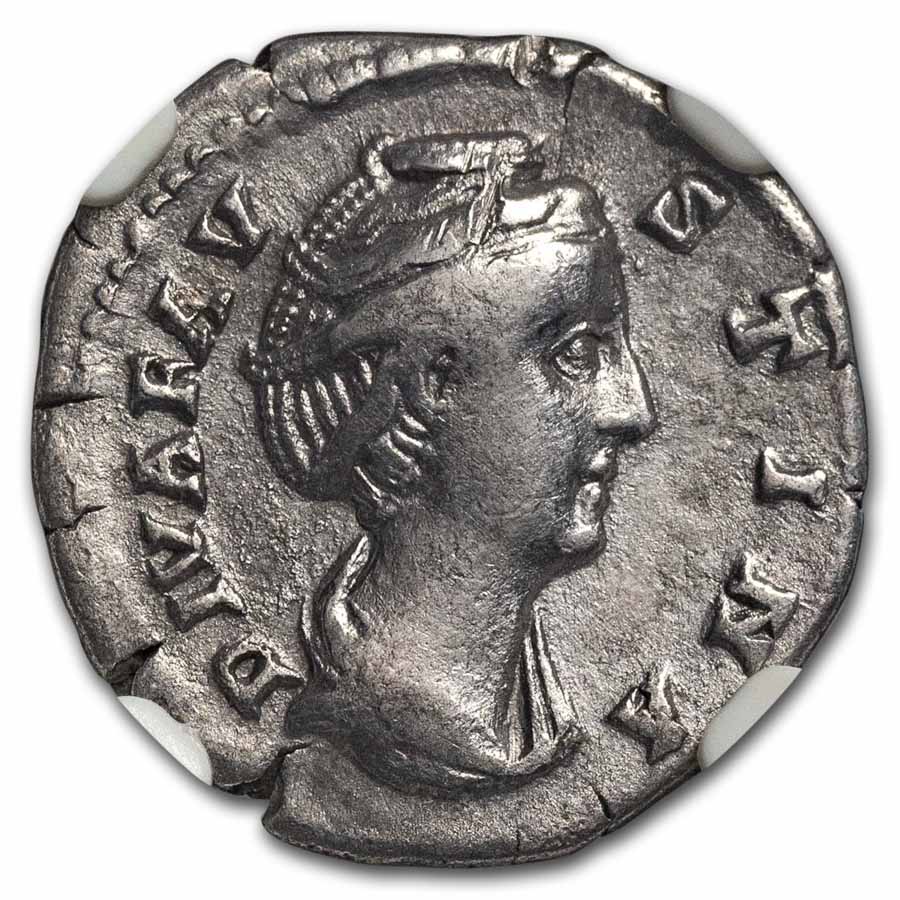 Roman AR Denarius Faustina Sr. (138-140/1 AD) VF NGC