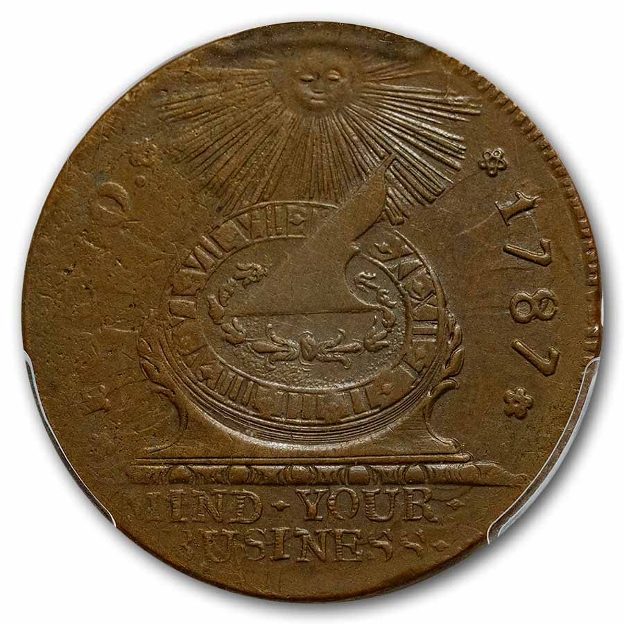 1787 Fugio Cent MS-61 PCGS (Brown, 4 Cinq 'States United')