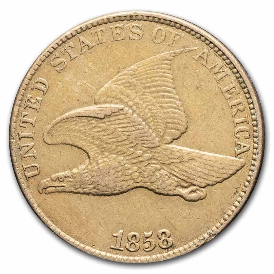1858 Flying Eagle Cent Large Letters AU Details