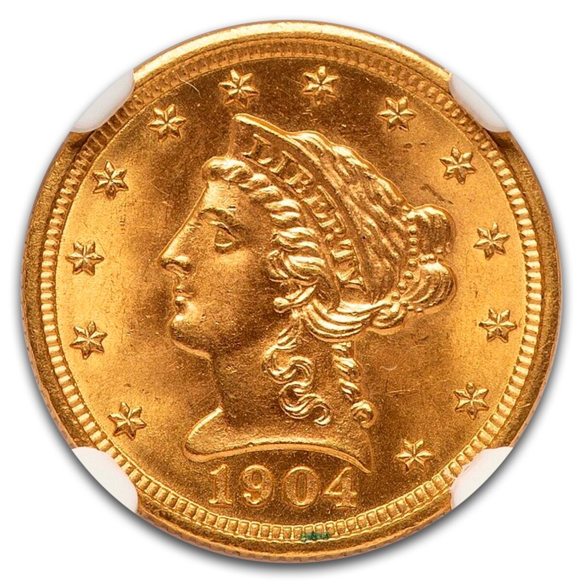1904 $2.50 Liberty Gold Quarter Eagle MS-66 NGC