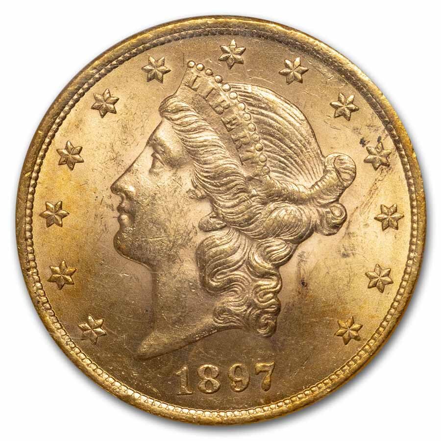 1897 $20 Liberty Gold Double Eagle MS-62 NGC