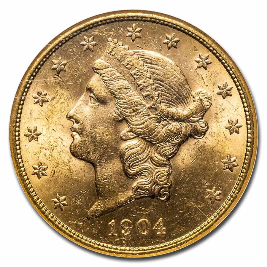 1904-S $20 Liberty Gold Double Eagle MS-61 NGC