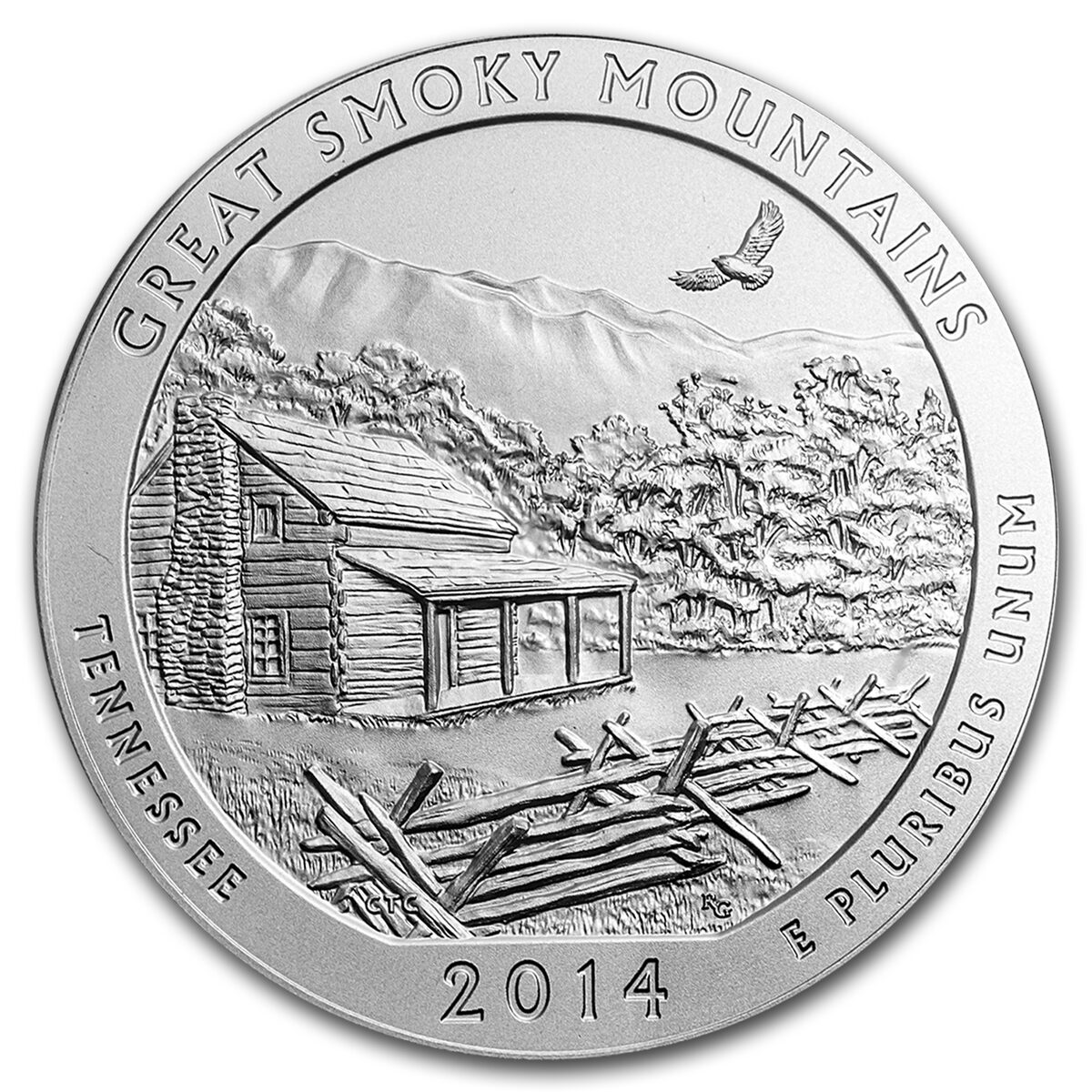 2014-P 5 oz Silver ATB Great Smoky Mountains SP-70 PCGS