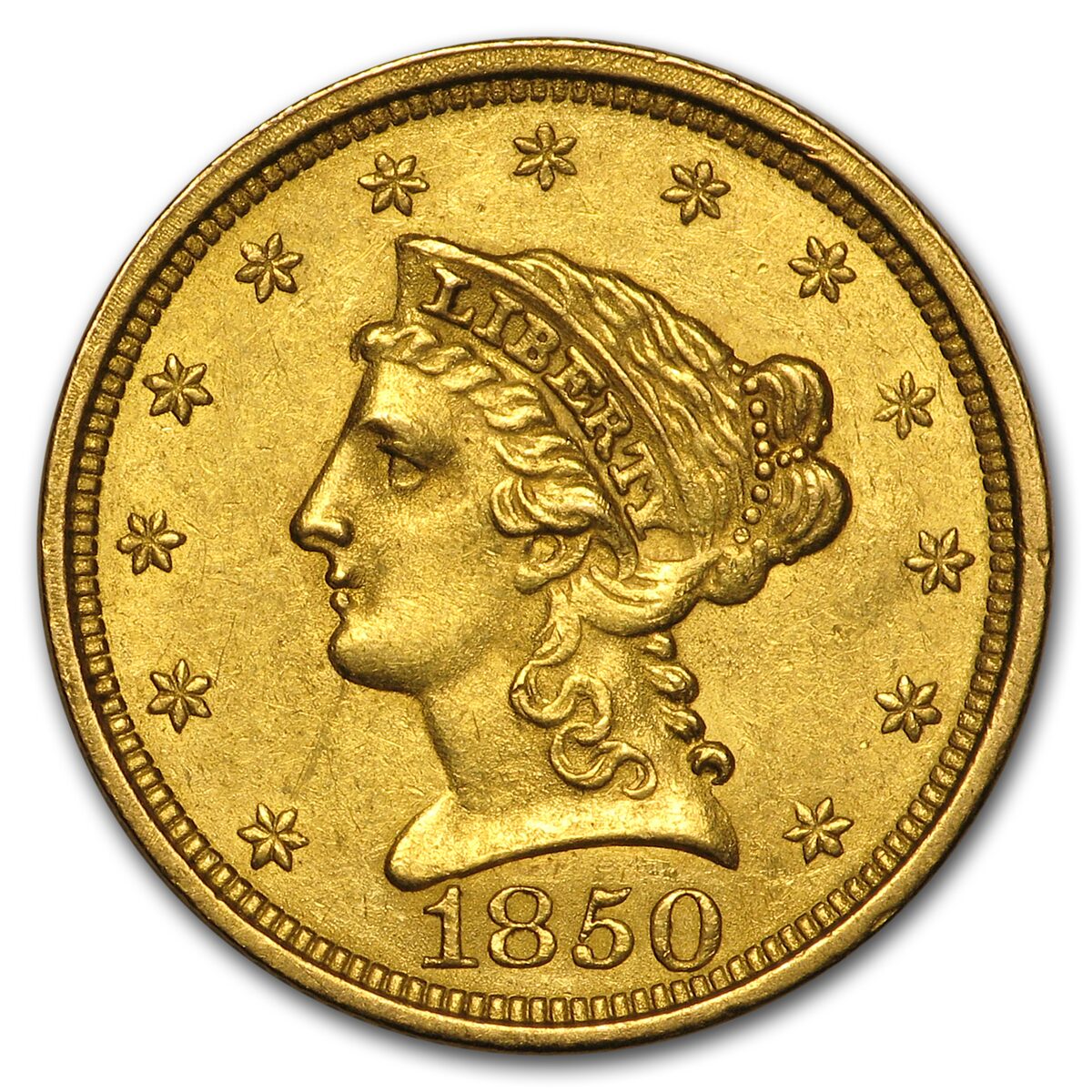 1850 $2.50 Liberty Gold Quarter Eagle AU