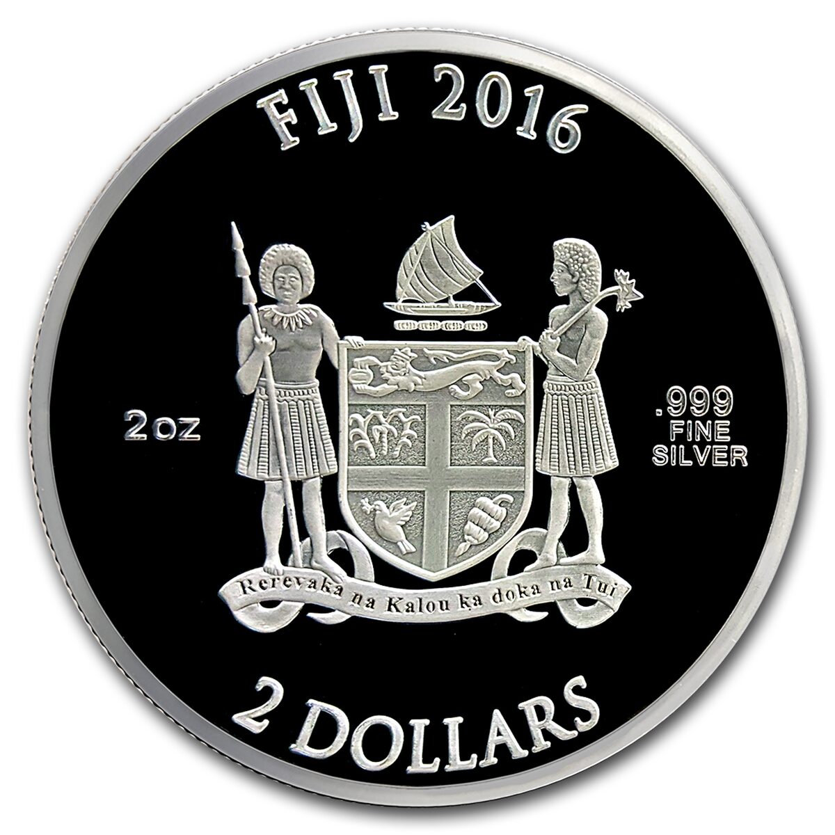 2016 Fiji 2 oz Proof Silver Domed "Captain America" Shield