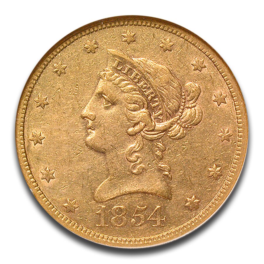 1854-S $10 Liberty Gold Eagle AU-55 NGC