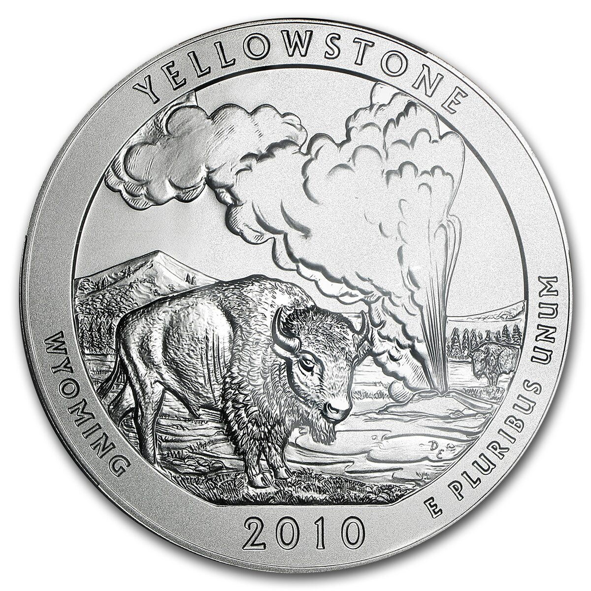 2010-P 5 oz Silver ATB Yellowstone SP-69 NGC (ER)