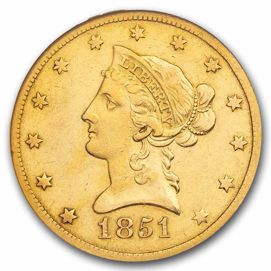 1851-O $10 Liberty Gold Eagle XF-40 PCGS