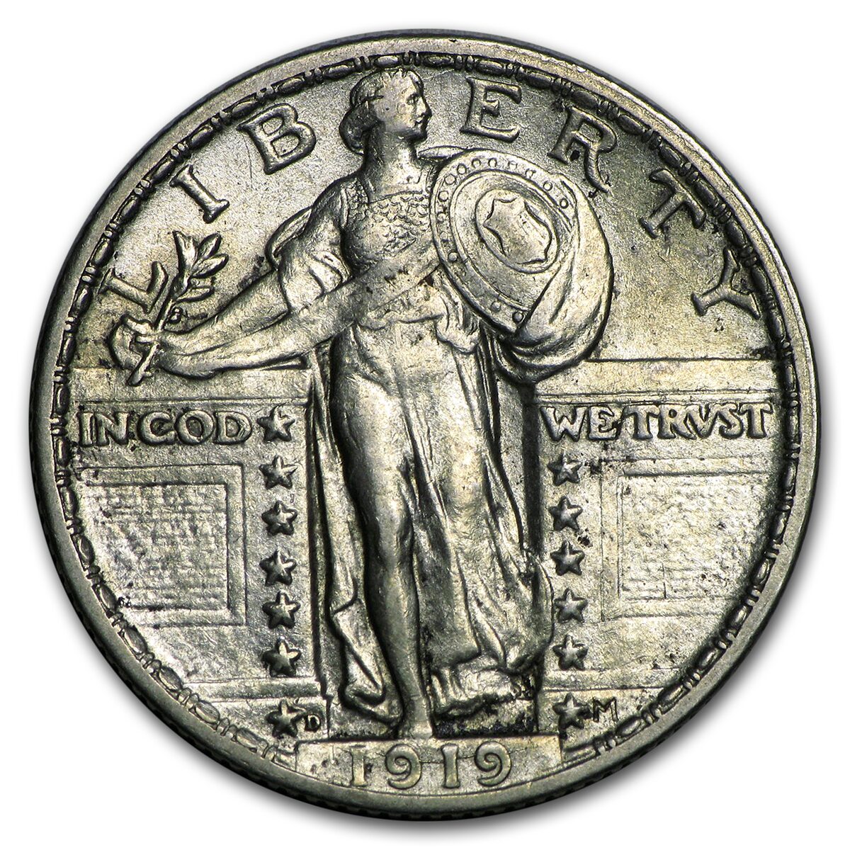 1919-D Standing Liberty Quarter AU