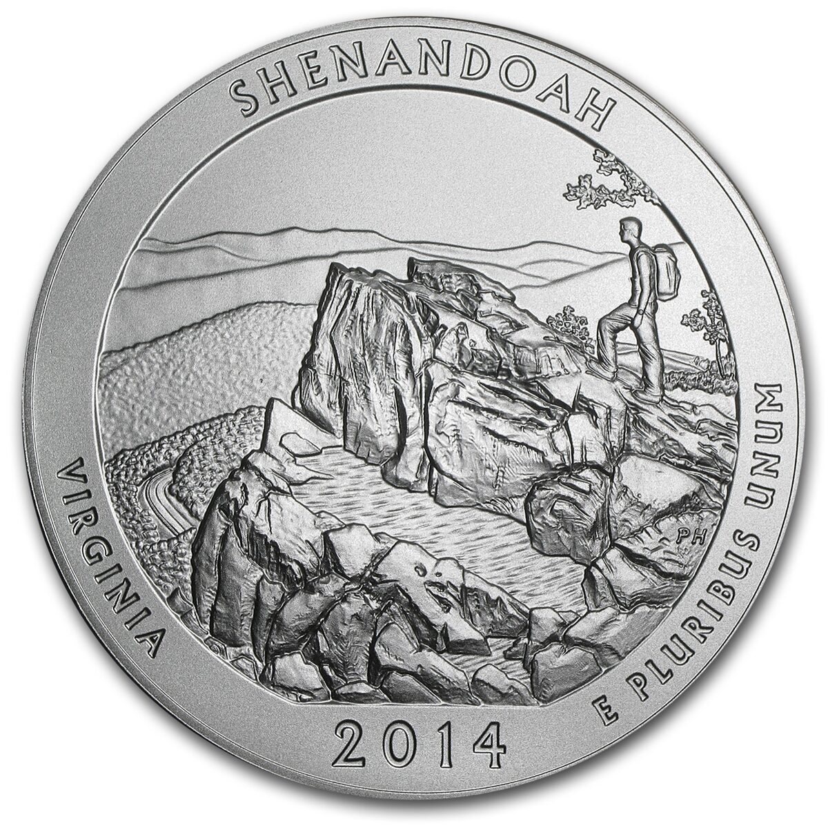 2014-P 5 oz Silver ATB Shenandoah SP-70 NGC