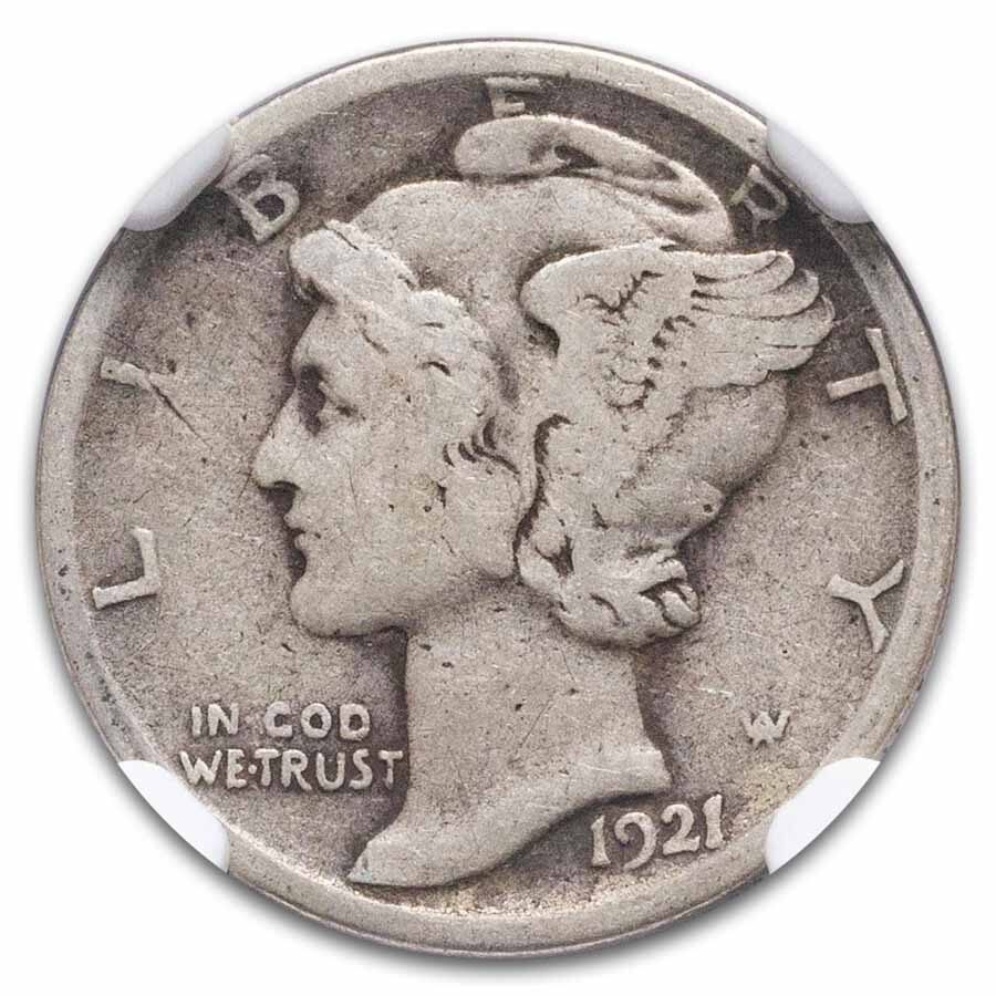 1921-D Mercury Dime VG-10 NGC