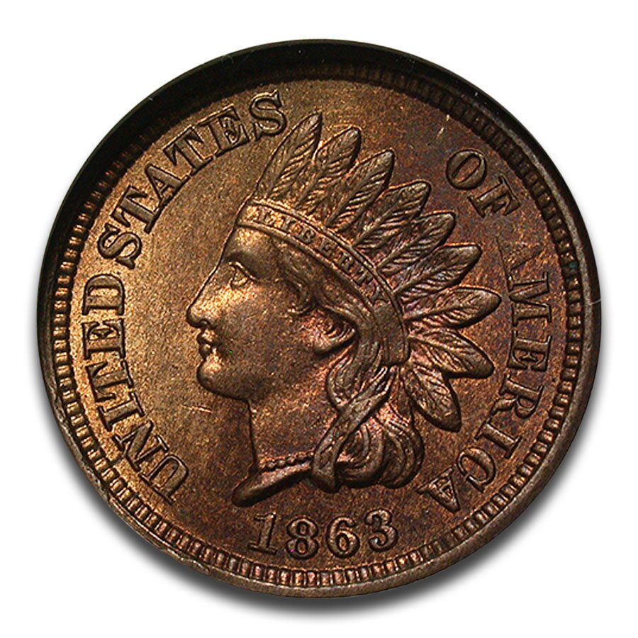 1863 Indian Head Cent MS-62 NGC