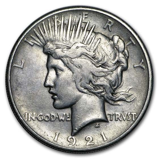 1921 Peace Dollar XF Details (High Relief, Cleaned)