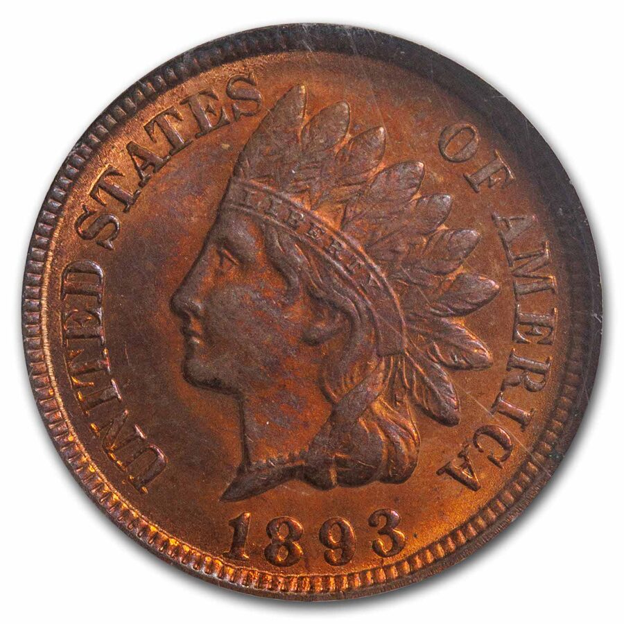 1893 Indian Head Cent MS-64 NGC (Red/Brown)