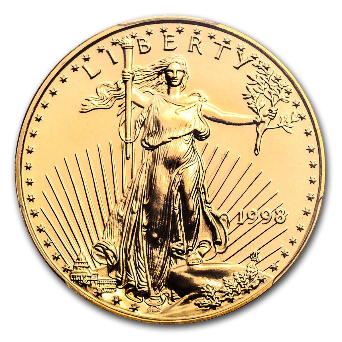 1998 1/2 oz American Gold Eagle MS-70 PCGS