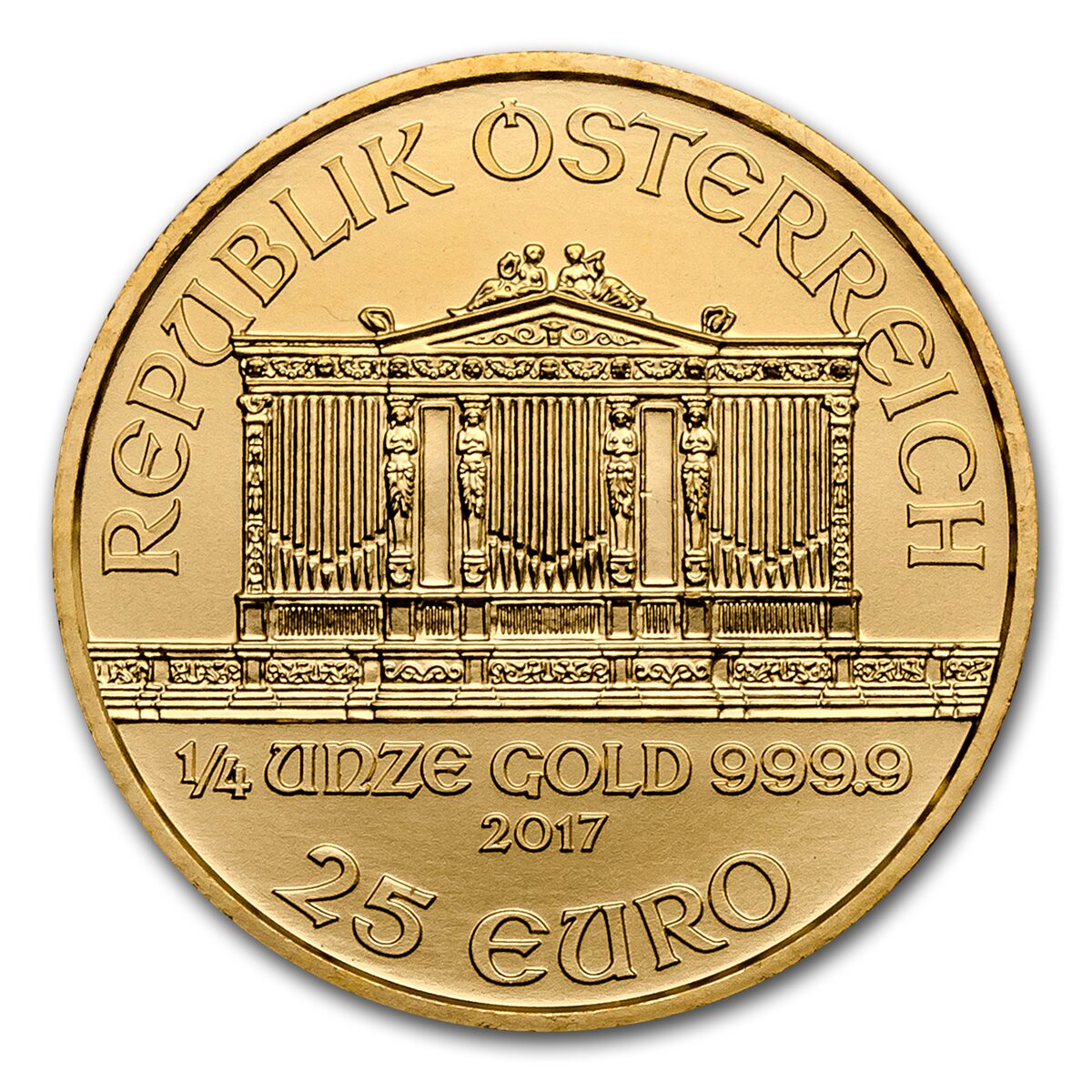 2017 Austria 1/4 oz Gold Philharmonic BU
