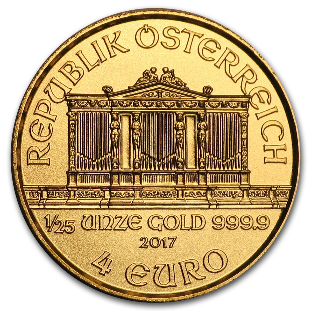 2017 Austria 1/25 oz Gold Philharmonic BU