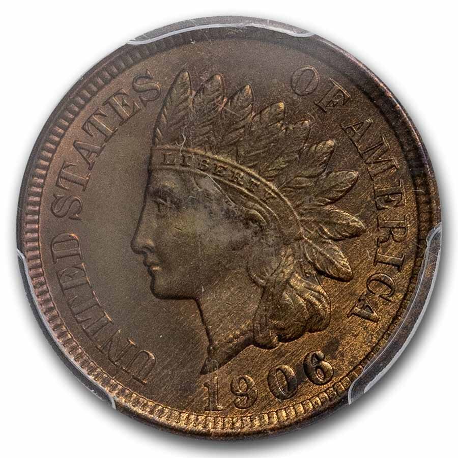 1906 Indian Head Cent MS-65 PCGS (Red/Brown)