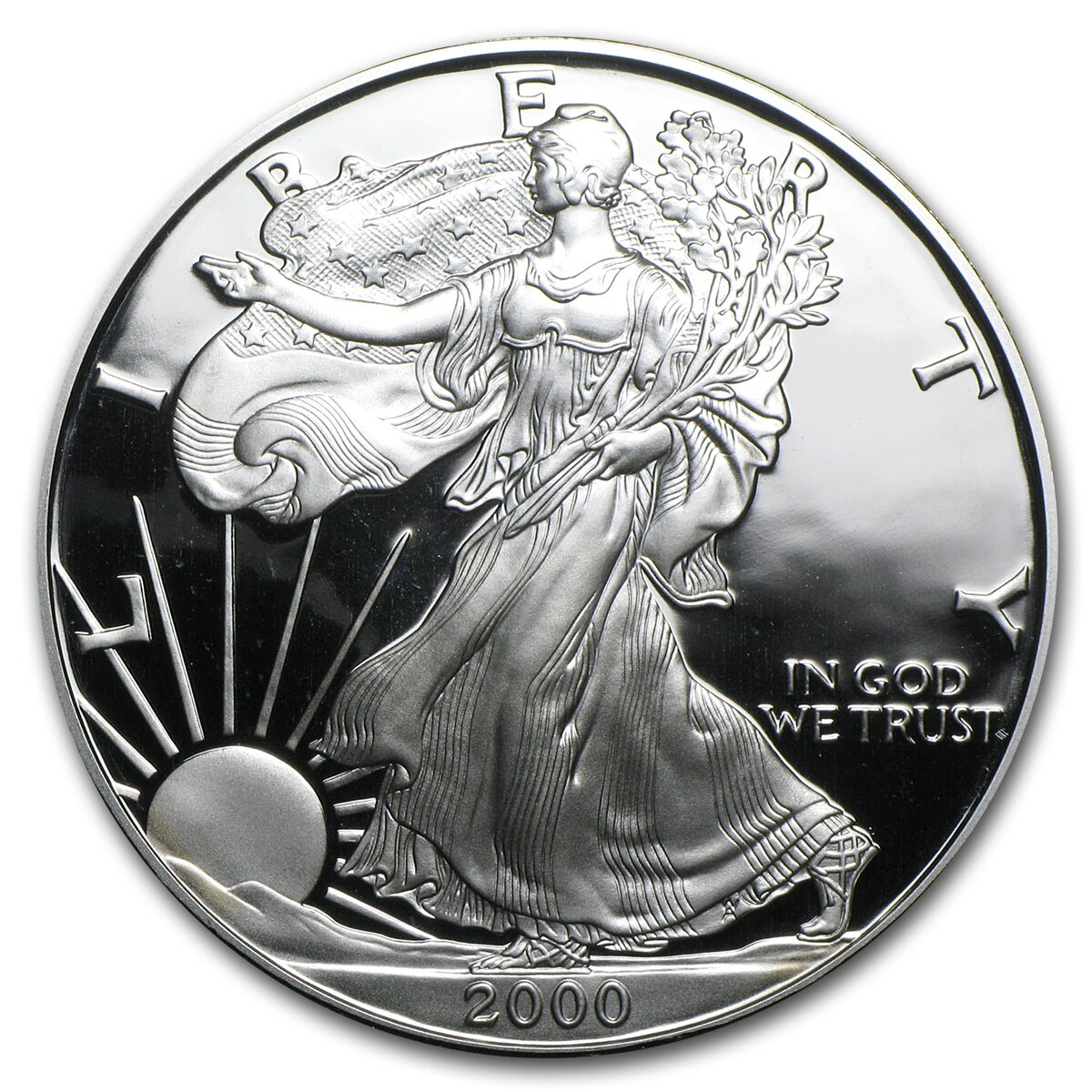 2000-P 1 oz Proof American Silver Eagle (w/Box & COA)