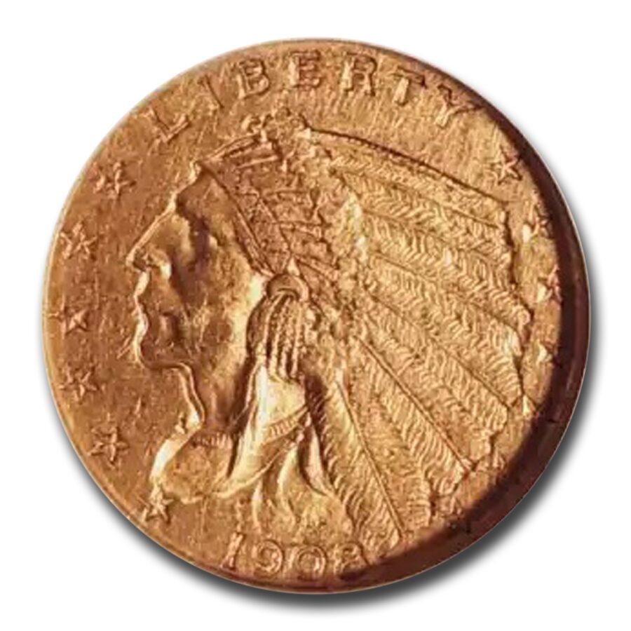 1908 $2.50 Indian Gold Quarter Eagle AU-58 NGC