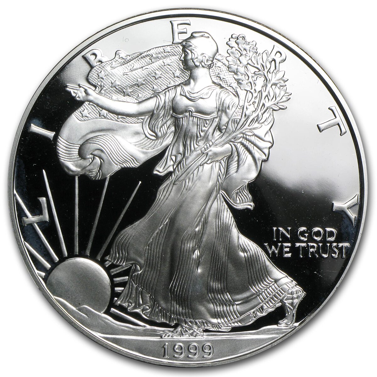 1999-P 1 oz Proof American Silver Eagle (w/Box & COA)