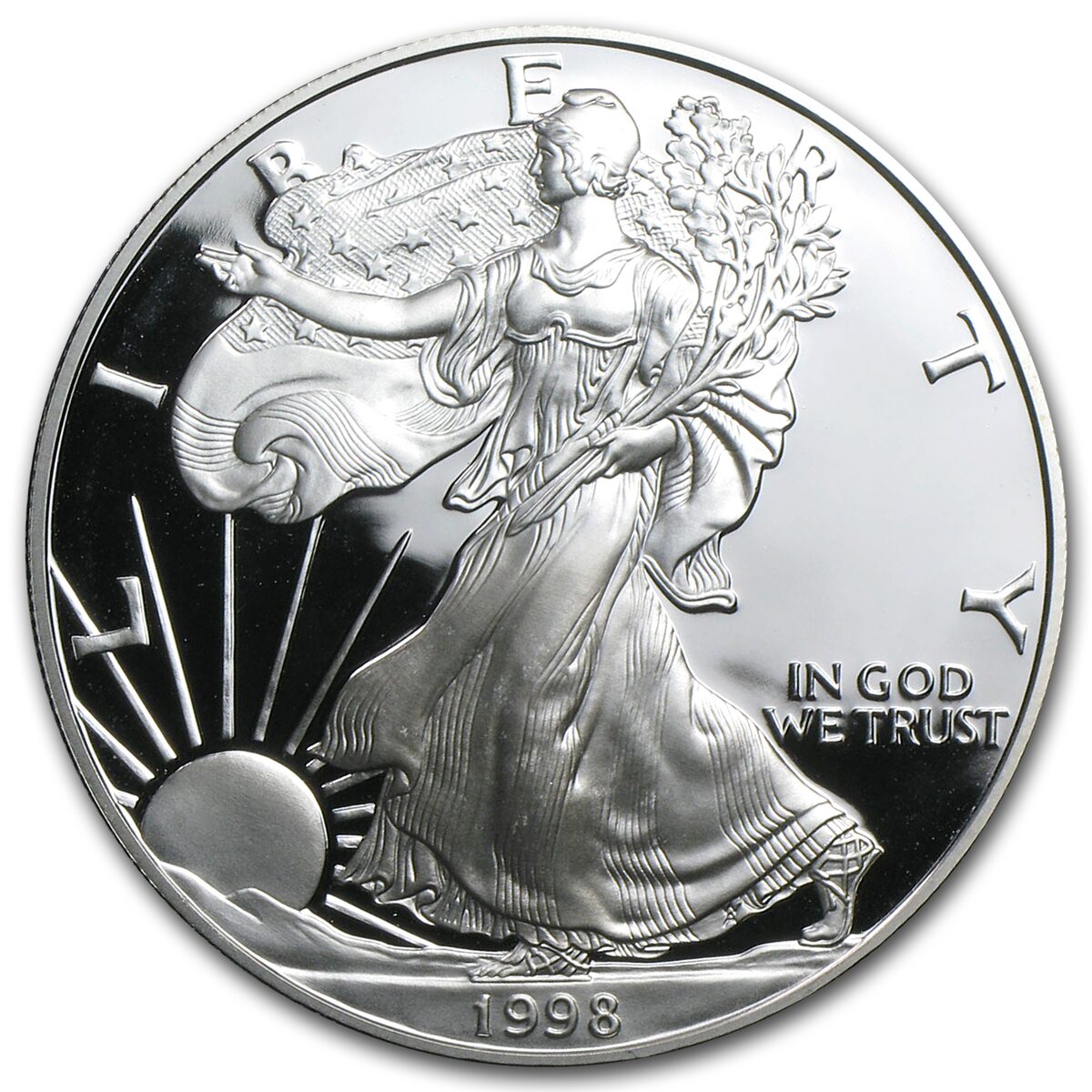 1998-P 1 oz Proof American Silver Eagle (w/Box & COA)