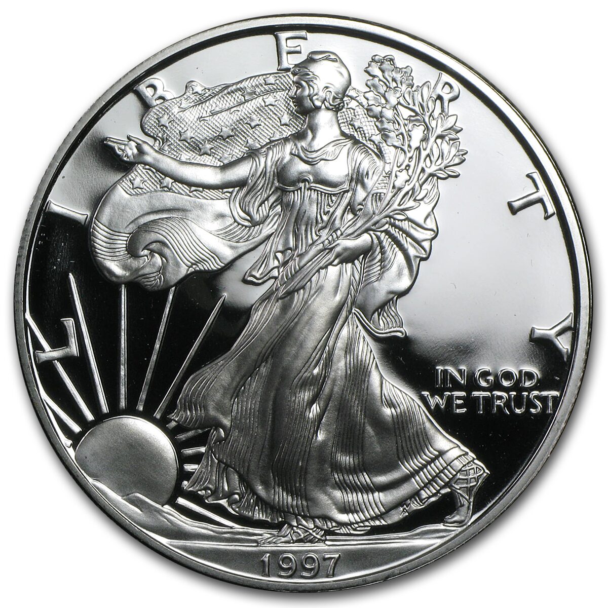 1997-P 1 oz Proof American Silver Eagle (w/Box & COA)