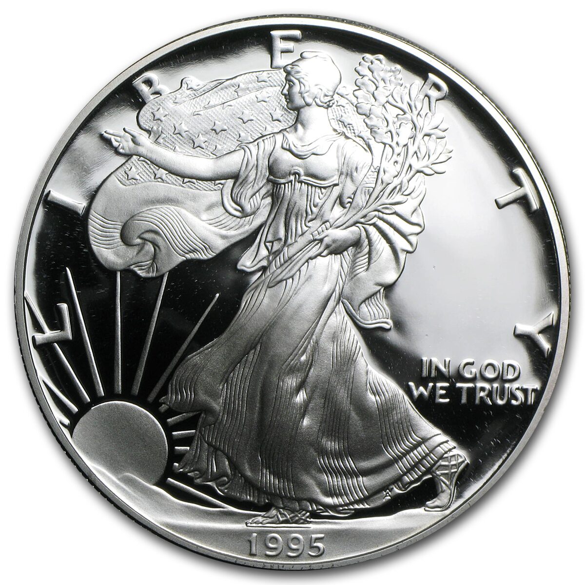 1995-P 1 oz Proof American Silver Eagle (w/Box & COA)