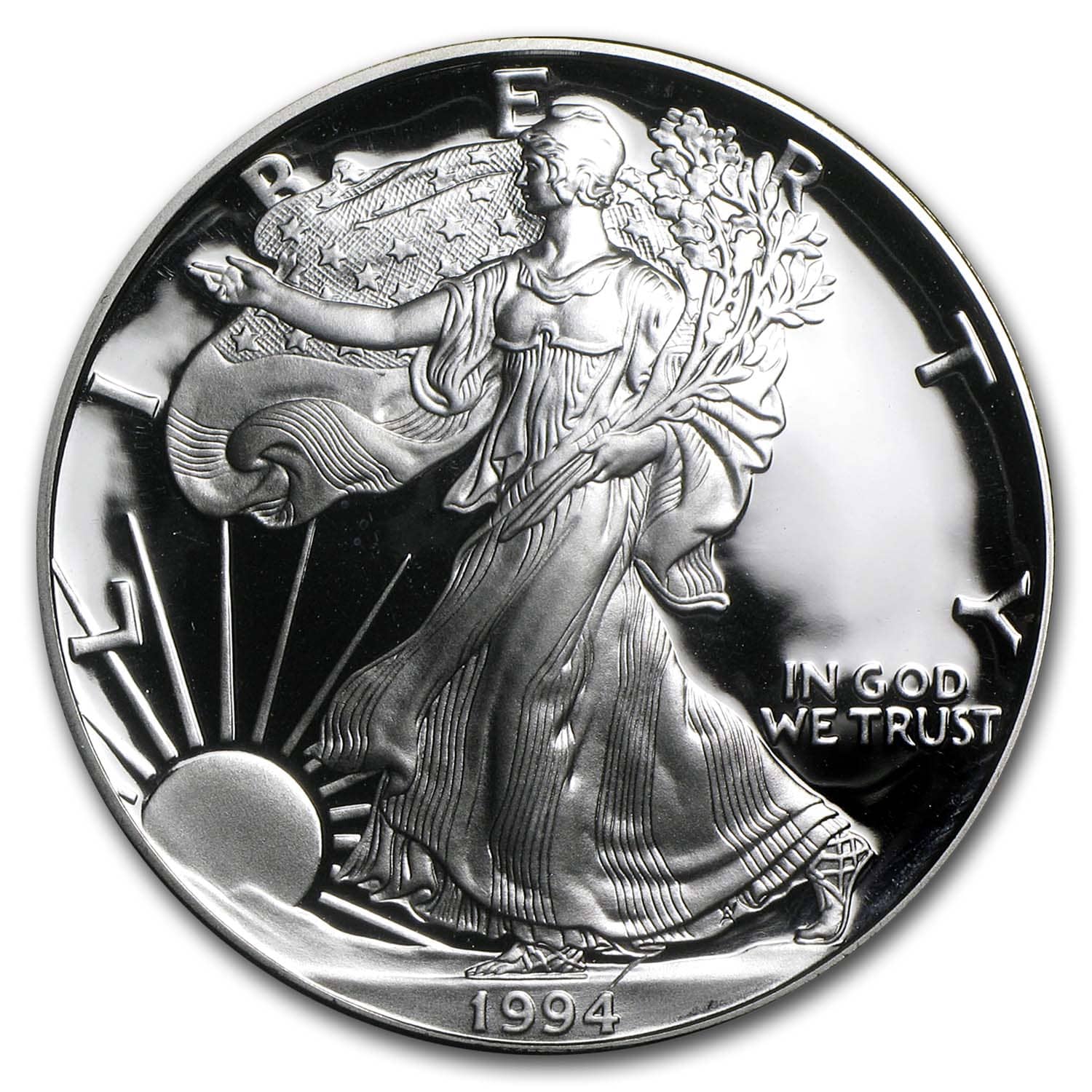 1994-P 1 oz Proof American Silver Eagle (w/Box & COA)