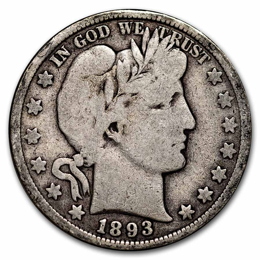 1893 Barber Half Dollar VG