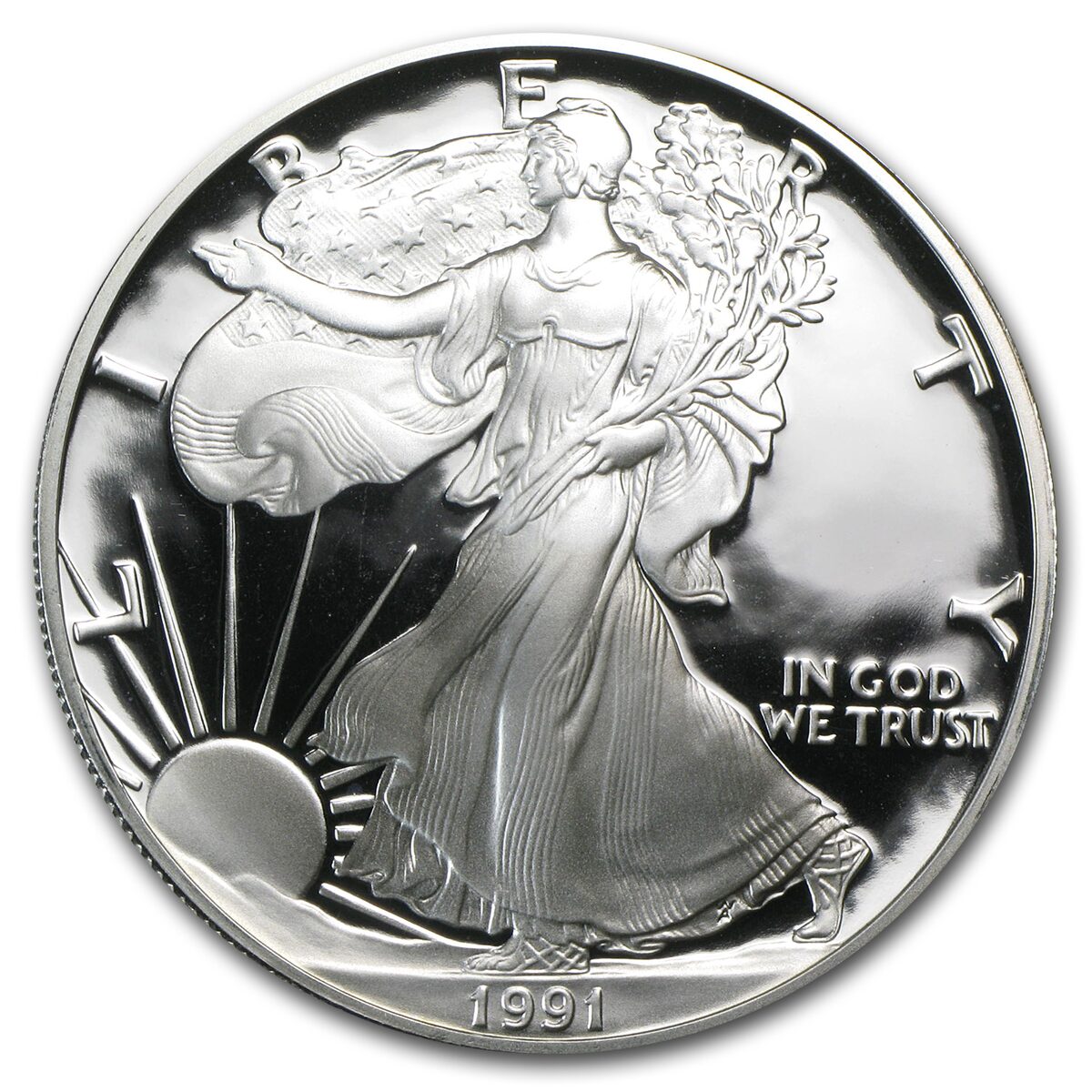 1991-S 1 oz Proof American Silver Eagle (w/Box & COA)