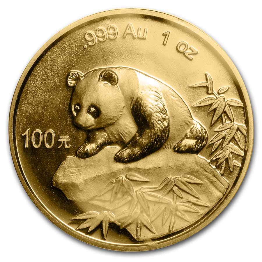 1999 China 1 oz Gold Panda Large Date BU (Sealed)