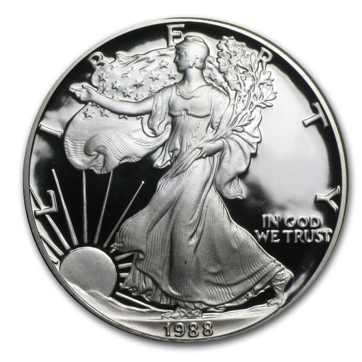 1988-S 1 oz Proof American Silver Eagle (w/Box & COA)