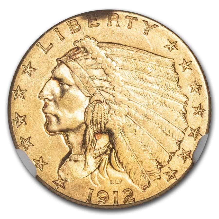 1912 $2.50 Indian Gold Quarter Eagle MS-61 NGC