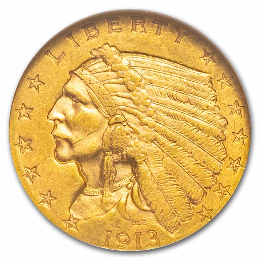 1913 $2.50 Indian Gold Quarter Eagle MS-61 NGC