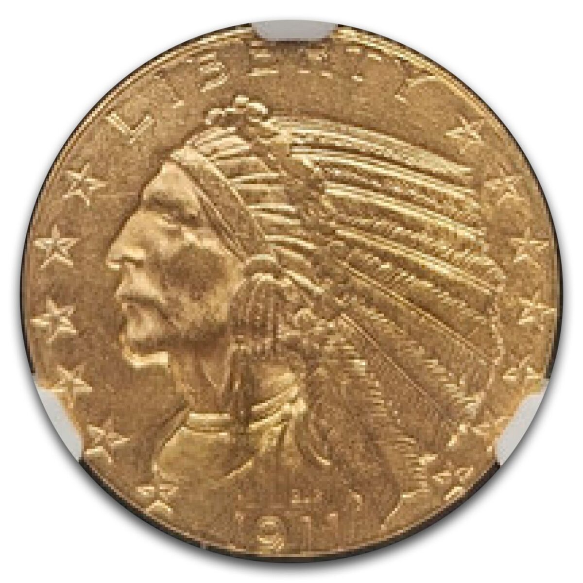 1911 $5 Indian Gold Half Eagle MS-61 NGC