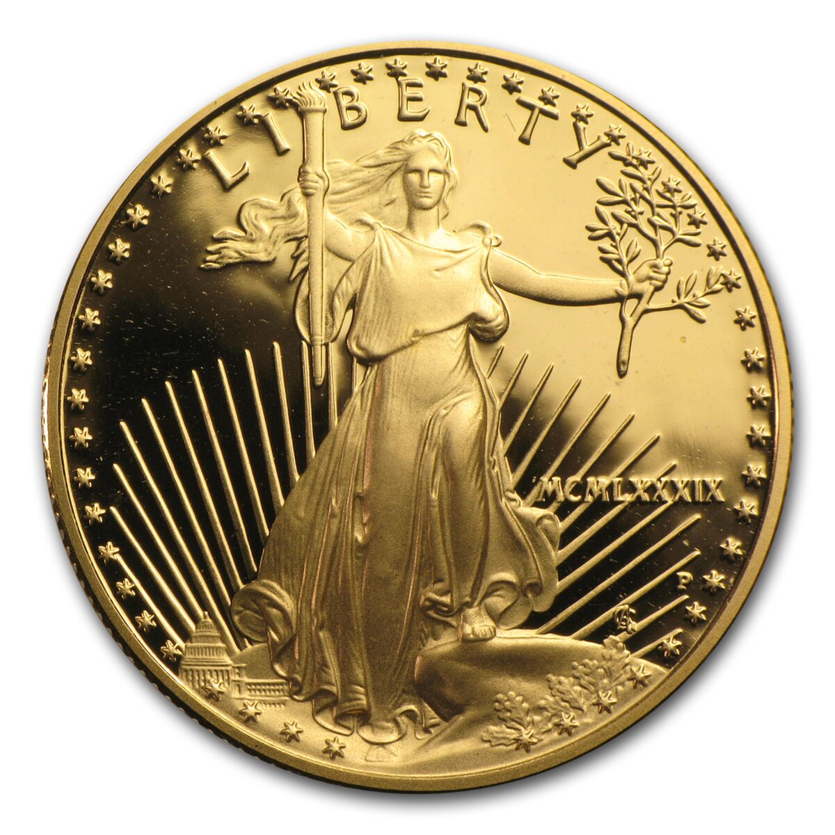 1989-P 1/2 oz Proof American Gold Eagle (w/Box & COA)