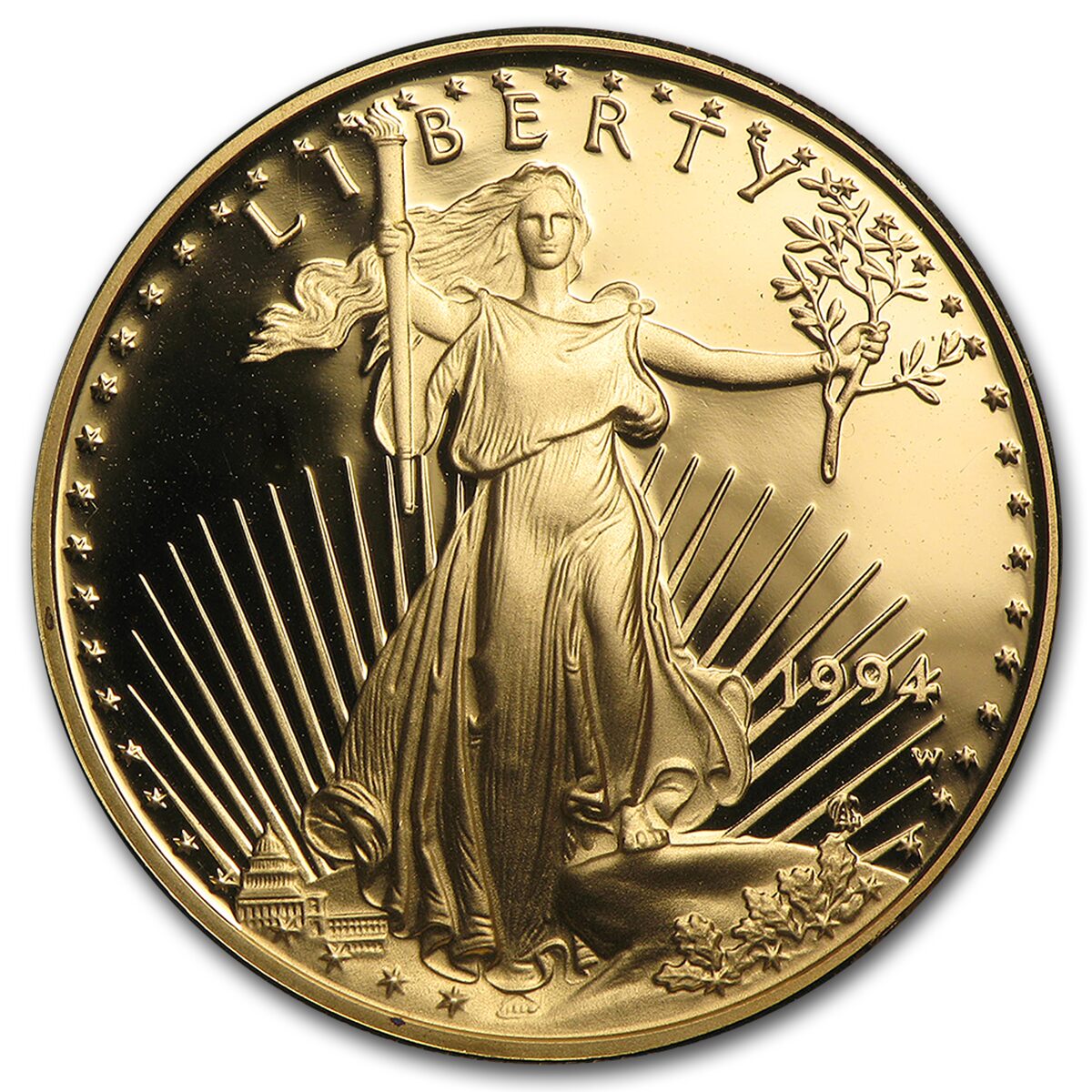1994-W 1/2 oz Proof American Gold Eagle (w/Box & COA)
