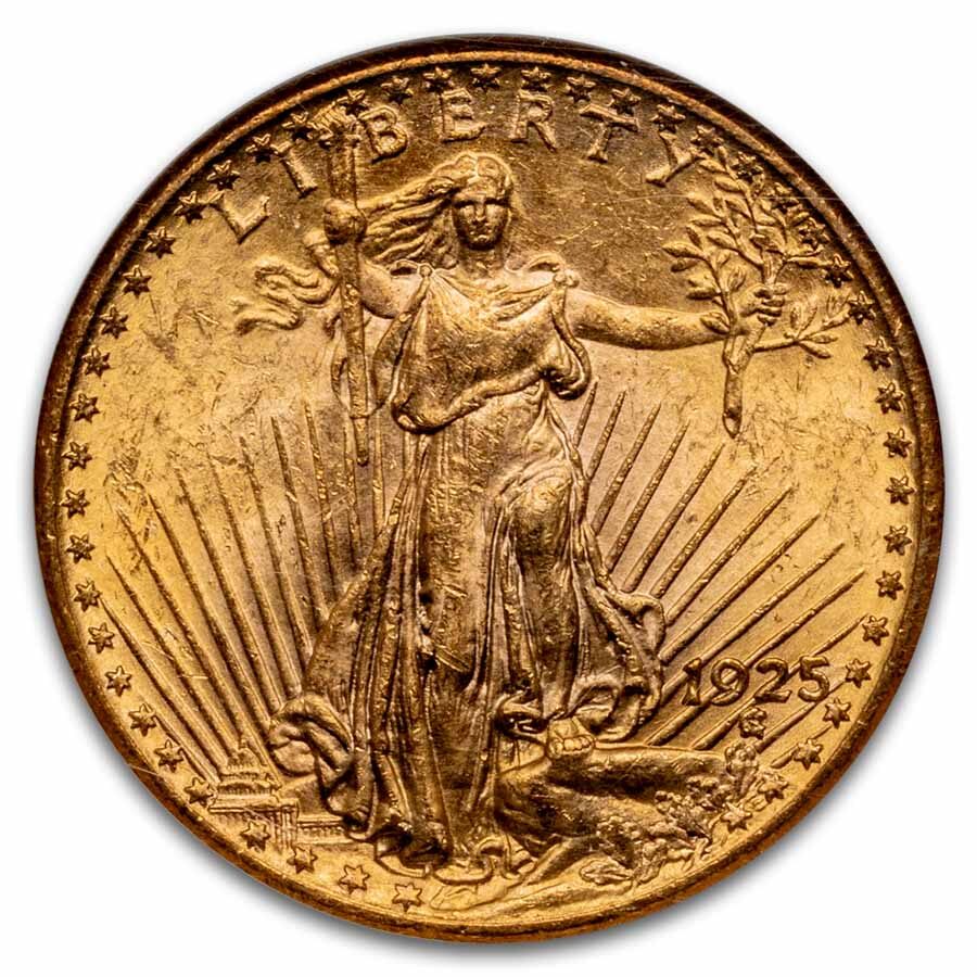 1925 $20 St Gaudens Gold Double Eagle MS-63 NGC