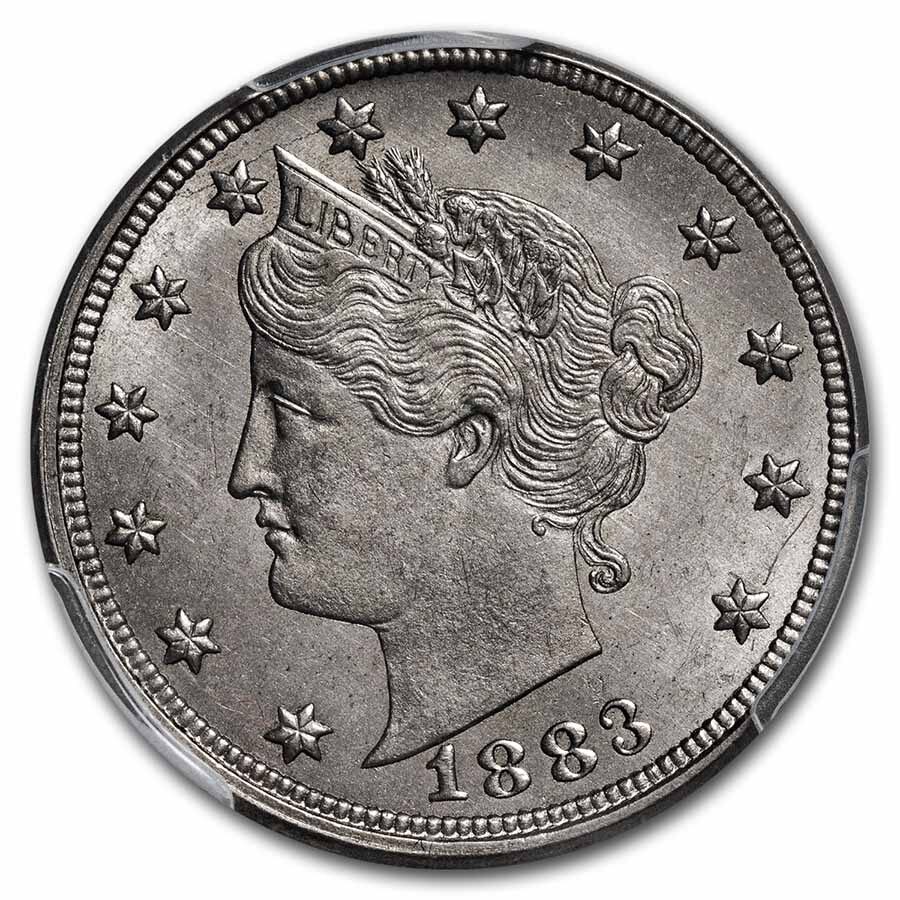 1883 Liberty Head V Nickel No Cents MS-64 PCGS