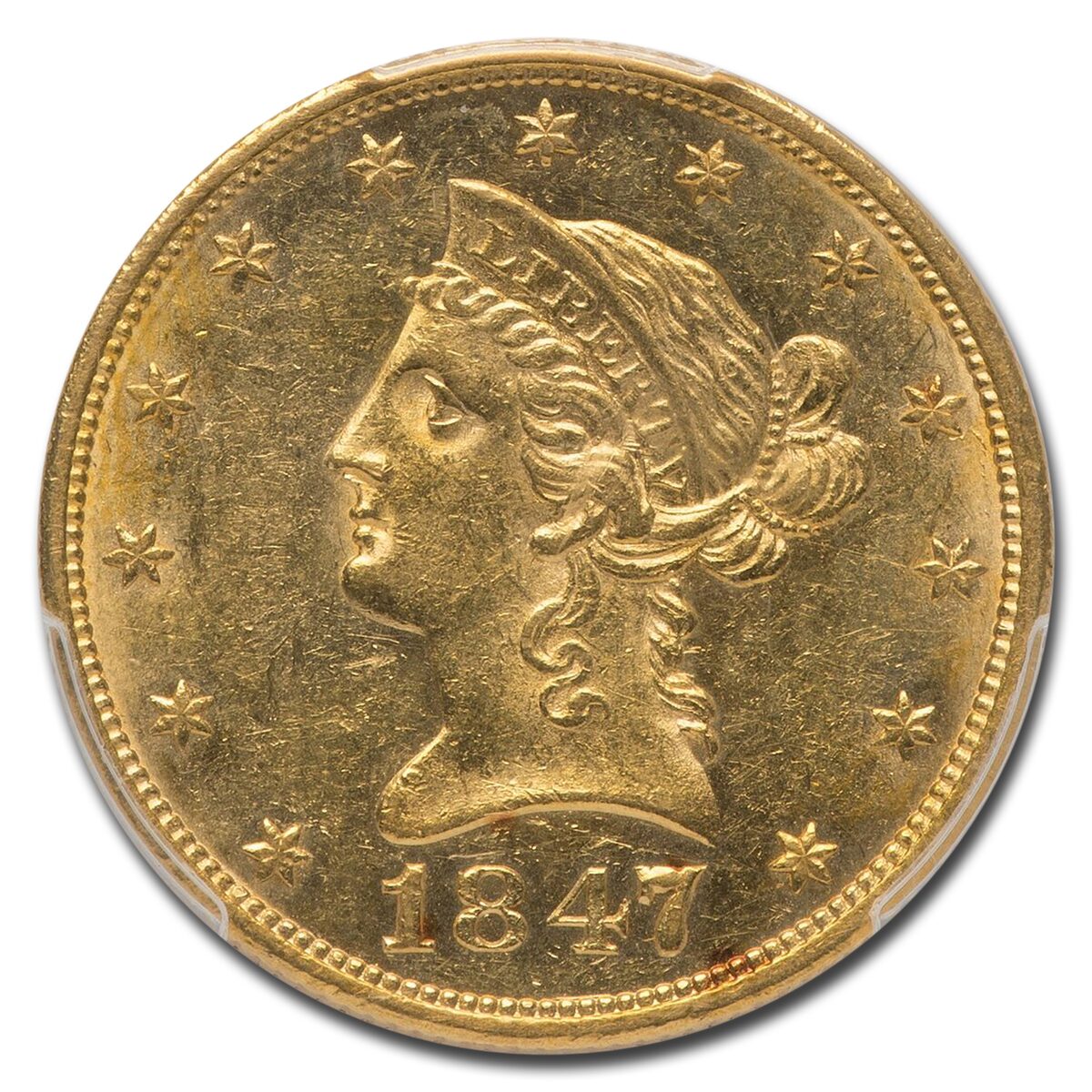 1847 $10 Liberty Gold Eagle MS-61 PCGS