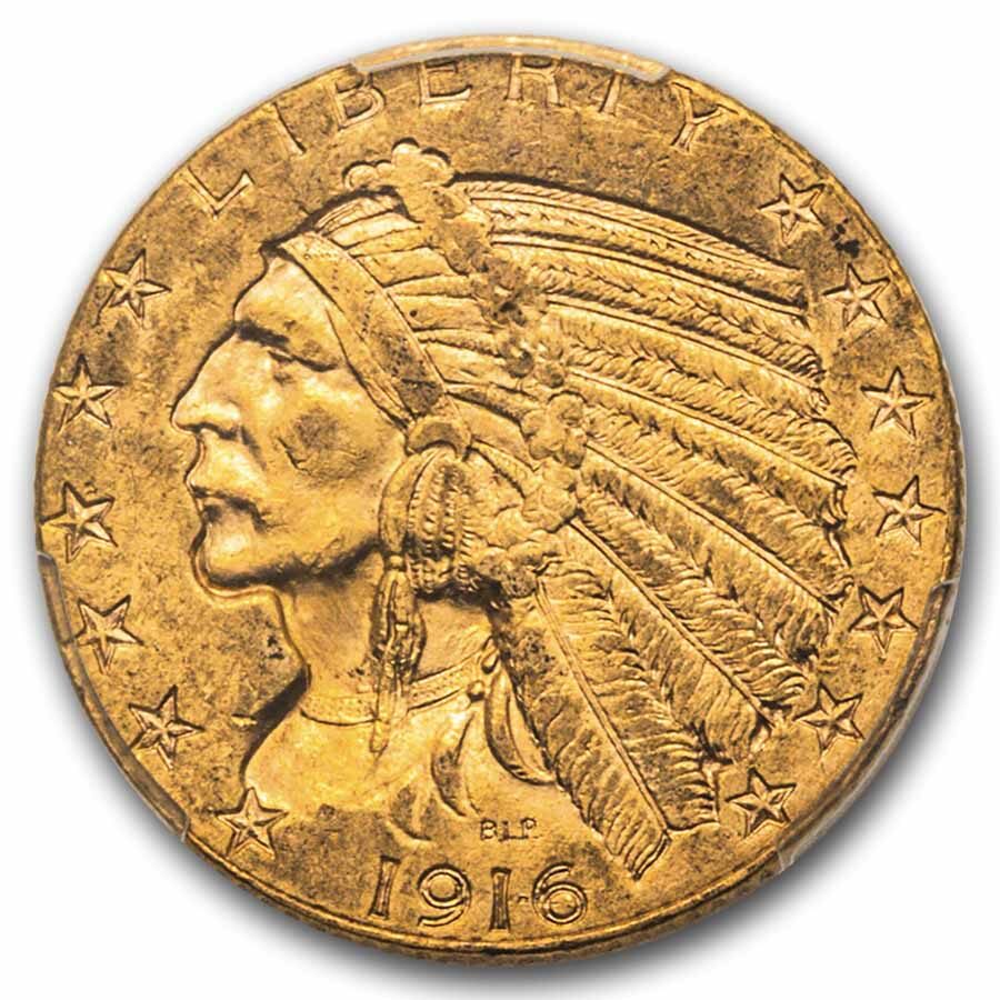 1916-S $5 Indian Gold Half Eagle MS-63 PCGS