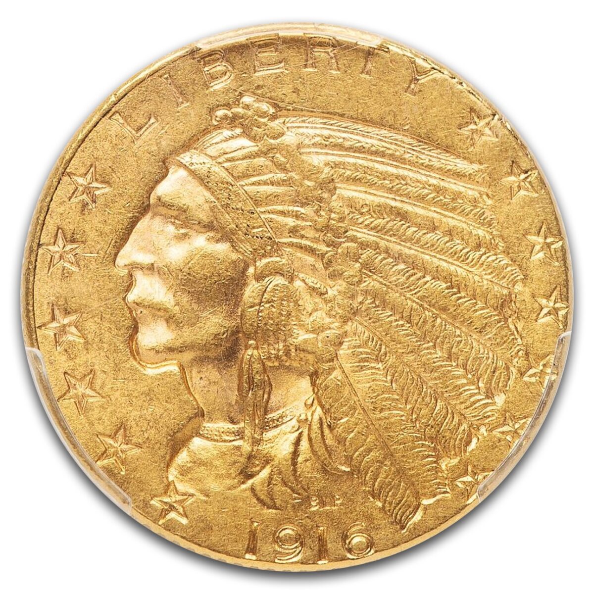 1916-S $5 Indian Gold Half Eagle MS-61 PCGS