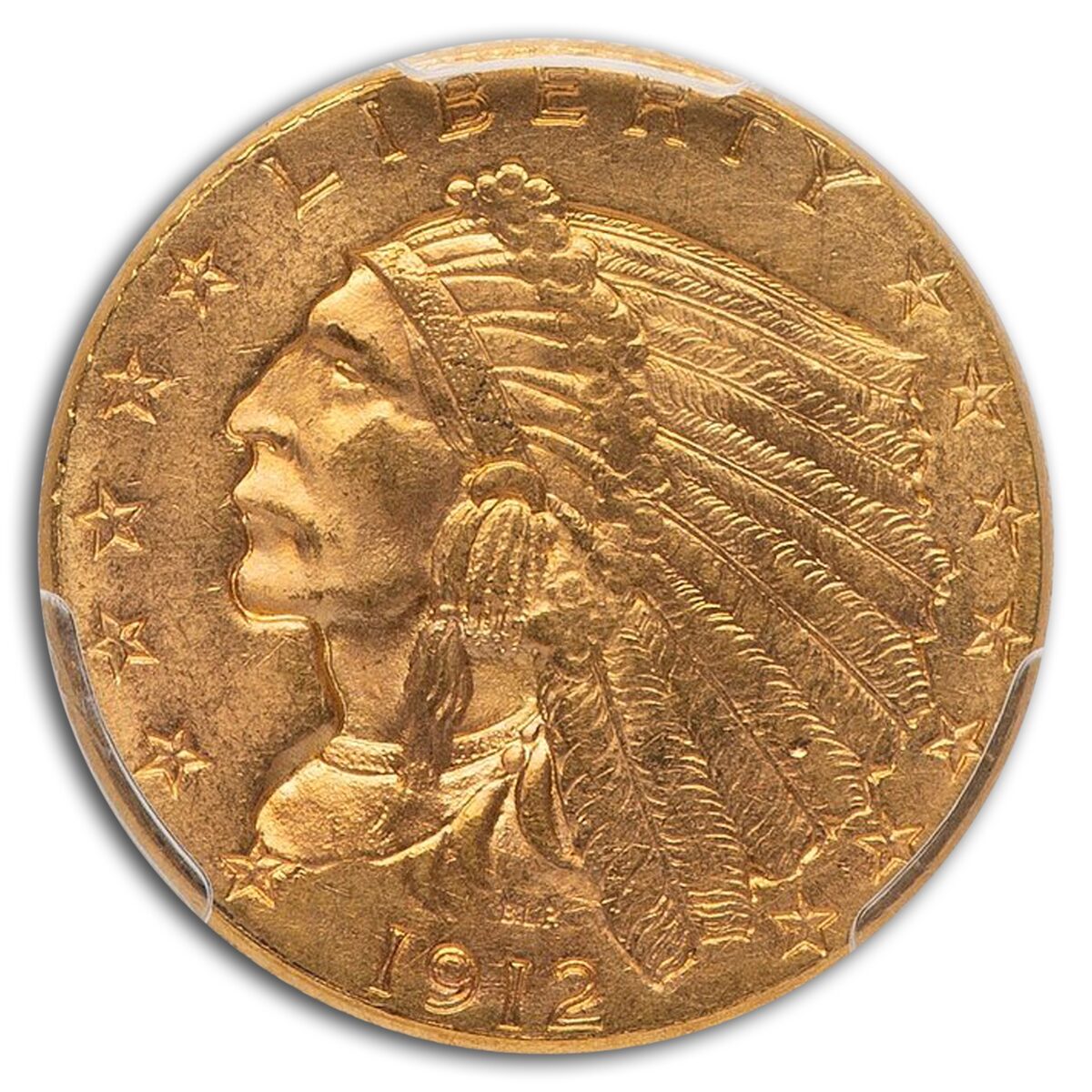 1912 $2.50 Indian Gold Quarter Eagle MS-64 PCGS