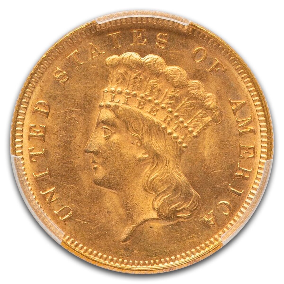 1874 $3 Gold Princess MS-63 PCGS