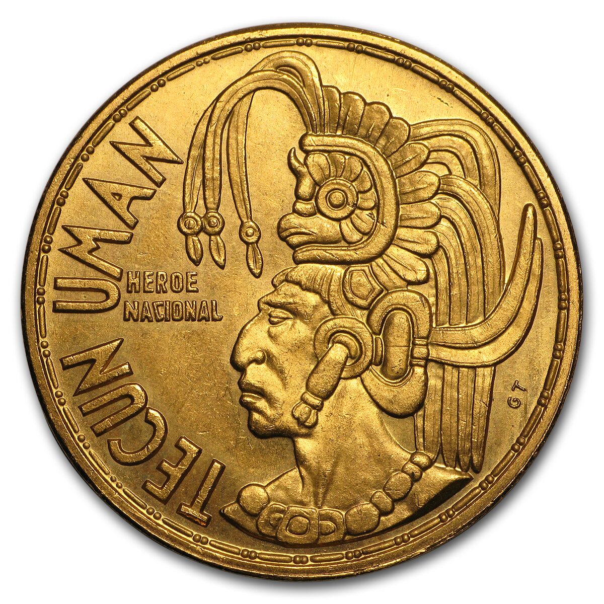 1965 Guatemala 1/2 oz Gold Tecun Uman AU (AGW .50)