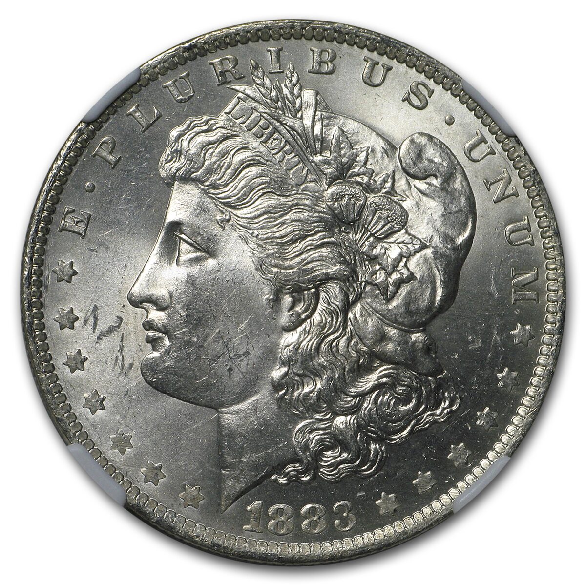 1883-O Stage Coach Morgan Dollar BU NGC