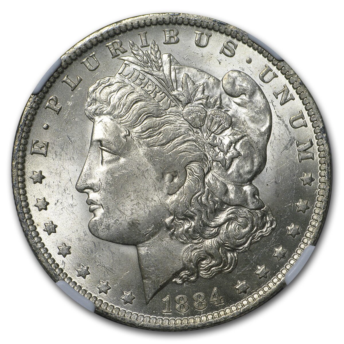 1884-O Stage Coach Morgan Dollar BU NGC