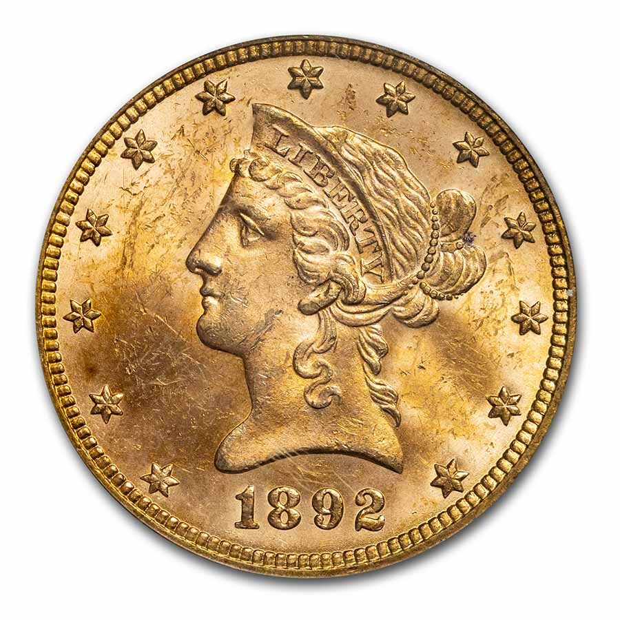 1892 $10 Liberty Gold Eagle MS-63 PCGS